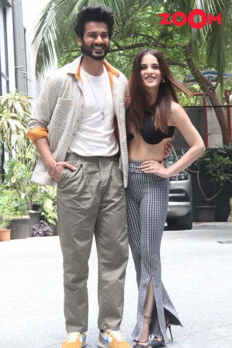 Sunny Kaushal and Radhika Madan spotted promoting their film, 'Shiddat'. Sunny Kaushal, Radhika Madan, Bollywood Updates, Good Instagram Captions, Instagram Captions, Beauty Women, Anime Boy, Sunnies, Capri Pants