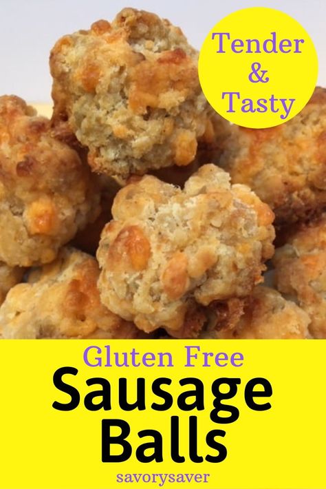 Gluten Free Sausage Balls, Bisquick Recipe, Gluten Free Bisquick, Gluten Free Sausage, Sausage Balls Recipe, Simple Appetizer, Gf Breakfast, Gluten Free Thanksgiving, Gluten Free Appetizers