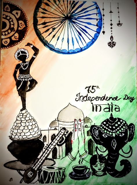 Today is the 75th anniversary of Inda's independence! Everyone rejoice!!🇮🇳🇮🇳 India Poster, Independence Day India, 75th Anniversary, Happy Independence, Happy Independence Day, Independence Day, India