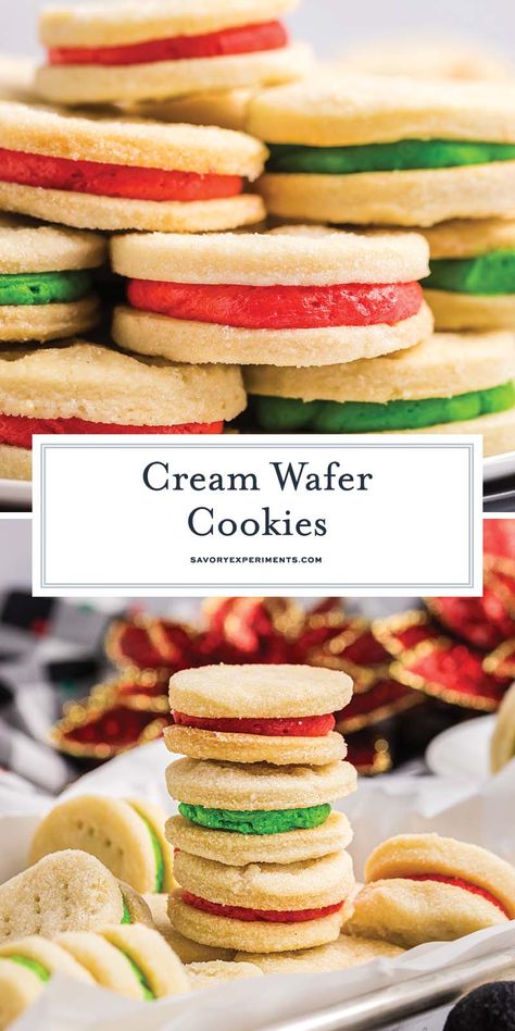 These cream wafer cookies hold a special place in my heart and bring back a tinge of nostalgia during the holiday season! Italian Wafer Cookies, Christmas Sandwich Cookies Recipes, Parisian Wafer Cookies, Cream Wafers Cookies, Parisian Cream Wafers, Cookie Fillings, Cream Wafer Cookies Recipe, Cream Wafer Cookies, Wafer Cookies Recipe