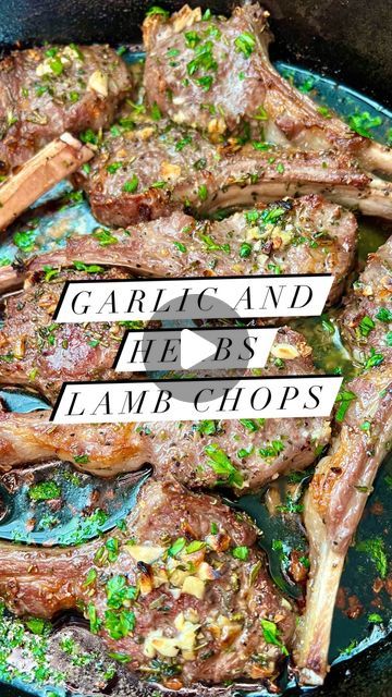 Dina Borshch on Instagram: "Garlic & Herbs Lamb Chops Recipe✨ 1.5 Lbs lamb rack, cut into chops 8 cloves of garlic, minced  2 sprigs rosemary, chopped 3 sprigs thyme, chopped 2 Tbs avocado oil 2-3 Tbs unsalted butter  1 1/2 tsp pink salt 1/2 tsp black pepper  Extras: Parsley for garnish  Avocado oil for cooking 1. Trim off extra fat from lamb rack. Cut the lamb rack into individual chops. Pat them dry with paper towels, then place into a dish. Season by adding the minced garlic, herbs, salt, pepper, and 2 Tbs of oil. Make sure the chops are evenly coated on both sides. Placed into the refrigerator to marinade for at least an hour. 2. Turn oven on to broil on HIGH. Now, to a hot cast-iron skillet or nonstick skillet add 1 Tbs oil. Place chops in a single layer and cook for 2 minutes on each Rack Of Lamb Recipes, Lollipop Lamb Chops, Lamb Loin Chop Recipes, Lamb Rack Recipe, Lamb Chops Marinade, Roasted Lamb Chops, Lamb Chops Recipe, Lamb Rack, Lemon Pepper Chicken Wings