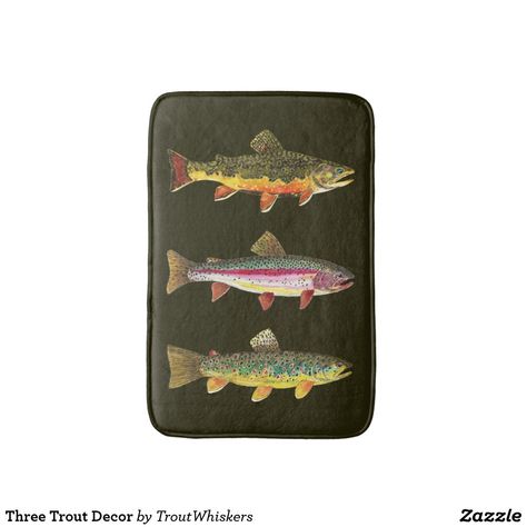 Fly Fishing Decor, Cute Bathroom Decor, Colorful Bathrooms, Fish Bathroom, Fish Images, Turquoise Tile, Unusual Clocks, Small Bath Mat, Fish Tropical