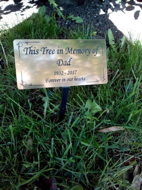 Personalised dedication Memorial markermemorial dedication | Etsy Memorial Tree Ideas, Tree Marker, Monument Ideas, Garden Flags Ideas, Memorial Garden Plaques, Memorial Tree, Memorial Markers, Laser Engraved Acrylic, Memorial Benches