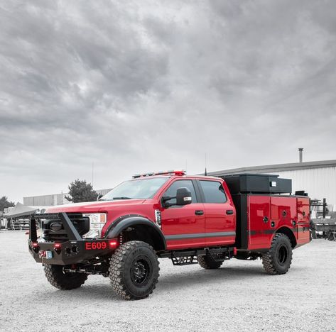 Black and white background with a red brush truck built by BME Fire Trucks Brush Truck, Firefighter Gear, Wildland Fire, Tonka Truck, Forestry Equipment, Fire Equipment, Rescue Vehicles, Fire Apparatus, Army Vehicles