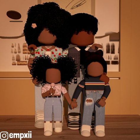 Black Bloxburg Family, Bloxburg Black Family, Black Family Decals Bloxburg, Pictures Codes, Brown Hair Roblox Id, Cute Background For Zepeto, Custom Illustrated Family Portrait, Preppy Roblox, Brown Hair Roblox