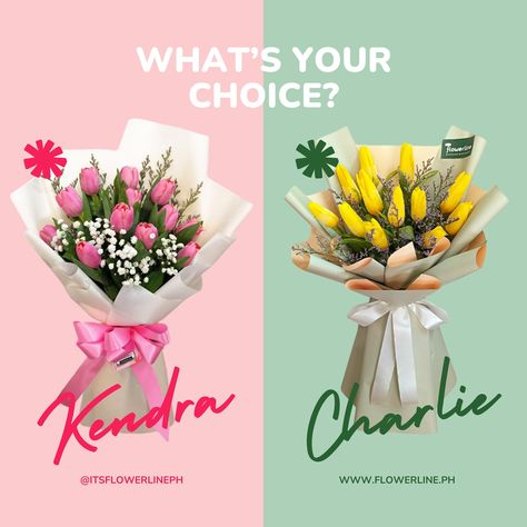 FIND THE PERFECT COLOR OF TULIPS TO EXPRESS YOUR FEELINGS 🔎 🩷 PINK TULIPS symbolize affection, love, and good wishes, often used to convey happiness and admiration. 💛 YELLOW TULIPS represent cheerfulness, hope, and friendship, making them a perfect choice for brightening someone’s day. Would you prefer KENDRA, our bouquet of pink tulips, or CHARLIE, our bouquet of yellow tulips? 💐 - Find your blooms @itsflowerlineph. We ship in Metro Manila and nearby provinces. 🛵 Easily order via WWW... Color Of Tulips, Marketing Digital Ideas, Illusion Photos, Florist Studio, Flower Shop Design, Pink And Yellow Flowers, Makati City, To Express Your Feelings, Pipe Cleaner Crafts