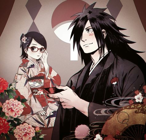 Sarada & Madara Izuna Uchiha, Naruto Madara, Sasuke Sakura Sarada, Uchiha Family, Uchiha Madara, Naruto Minato, Boruto Characters, Naruto Images, Sasuke Sakura