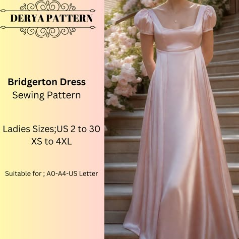 Fairy Dress Pattern, Bridgerton Gown, Elvish Dress, Linen Dress Pattern, Gown Sewing Pattern, Elven Dress, Regency Gown, Regency Era Fashion, Regency Dress