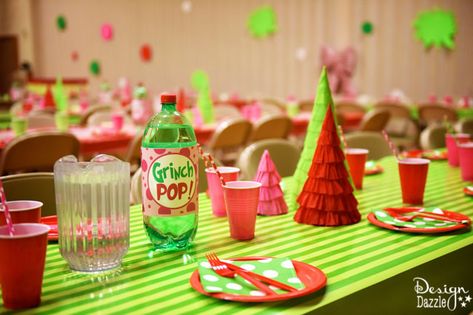 Looking for cheap, easy, DIY decor for a Grinch party?We are sharing lots of tips and tricks to do a large scale party on a budget. ! Grinch Themed Party, Christmas Grinch Party, Diy Whoville, Lds Christmas, Christmas Party Decorations Diy, Church Christmas Party, Ward Christmas Party, Party On A Budget, School Christmas Party