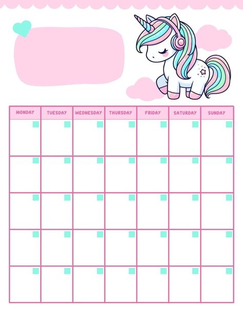 These free printable calendar templates have the cutest designs! Kawaii lovers, teens and kids will love these. These monthly calendars are blank so they can be used over and over again! The cute bunny calendar has a spring look and could be used for Easter. The unicorn calendar has a kawaii pastel aesthetic. kawaii planner Kawaii Planner Printables Free, Monthly Planner Template Free Printable, Bunny Calendar, Kawaii Calendar, Free Printable Calender, Kawaii Pastel Aesthetic, Calender Printables, Unicorn Planner, Diy Journals