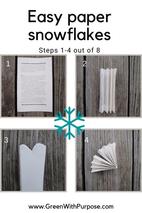 Book Page Snowflakes, Newspaper Snowflakes, Paper Snowflake Tutorial, Library Magic, Make Paper Snowflakes, Making Paper Snowflakes, Snowflake Tutorial, Creative Christmas Decorations, Make Christmas Decorations