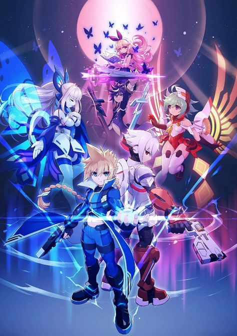 Azure Striker Gunvolt, Pc Game, Games Online, Wallpaper Pictures, Mega Man, Video Game Art, Concert Posters, Merchandise Design, Free Wallpaper