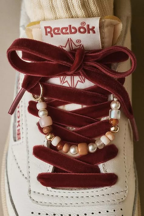 Women's Sneakers | Fashion & Active Sneakers | Anthropologie Sneaker Charms Aesthetic, Diy Shoe Charms, Beaded Shoe Charm, Bags Charms, Shoe Charms Diy, Sneaker Charms, Beaded Shoe, Cinderella's Glass Slipper, Custom Sneakers Diy