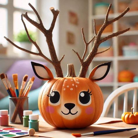 Painted Pumpkins Easy For Kids, Easy Pumpkin Painting Ideas Halloween, Christmas Painted Pumpkins, Easy Pumpkin Decorating Ideas, Easy Pumpkin Decorating, Pumpkin Designs Painted, Halloween Pumpkin Crafts, Pumpkin Outline, Pumpkin Decorating Ideas