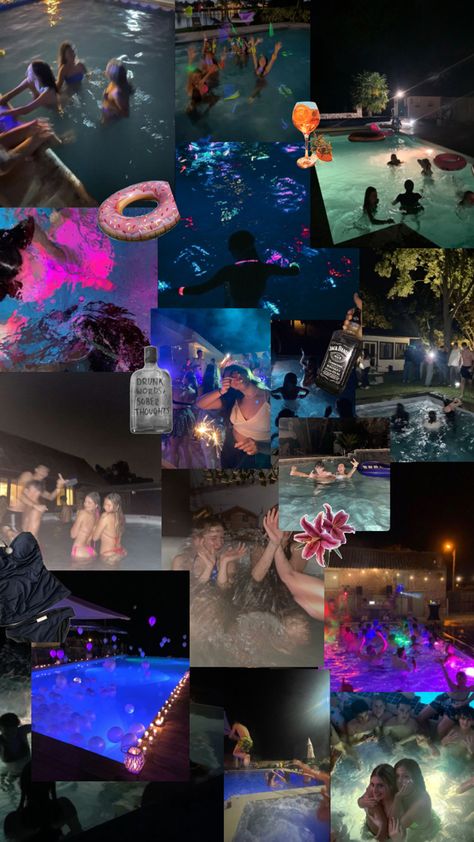 Pool Party Vibes, Pool Party Aesthetic, Party Collage, Collage Party, Night Pool Party, Party Aesthetic, Under The Sea Theme, Sea Theme, Night Aesthetic