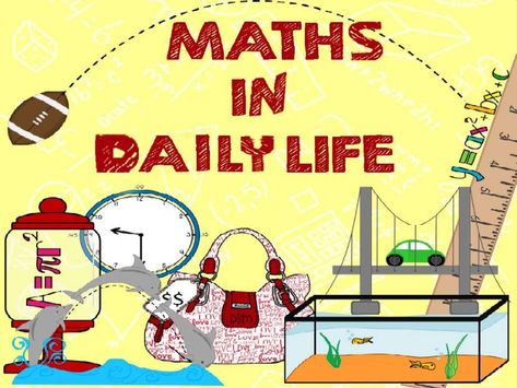 Slide Share on use of maths in our daily life Works like cooking, navigating, sports, shopping, etc. are in the first image.  Can be used to discuss weights, area, circumference, length PT, and so much more.  Good lesson opener. Maths In Daily Life, Geometry Teacher, Real Life Math, Mathematics Geometry, Math Coach, Math Education, 8th Grade Math, 7th Grade Math, 6th Grade Math