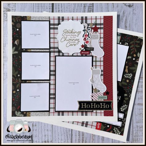 Echo Park Layouts, Christmas Scrapbook Pages, Scrapbook Design Layout, Christmas Scrapbook Layouts, Creative Memories Scrapbooking, Paper Trimmer, Scrapbook Videos, Christmas Layouts, Scrapbook Tutorial