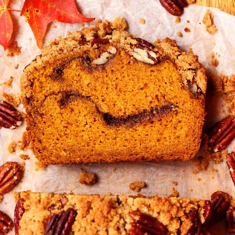 Pumpkin Bread Recipes, Pecan Streusel Topping, Scientifically Sweet, Best Pumpkin Bread, Pumpkin Streusel Muffins, Bread Ideas, Pumpkin Pecan Pie, Muffin Streusel, Homemade Pumpkin Puree