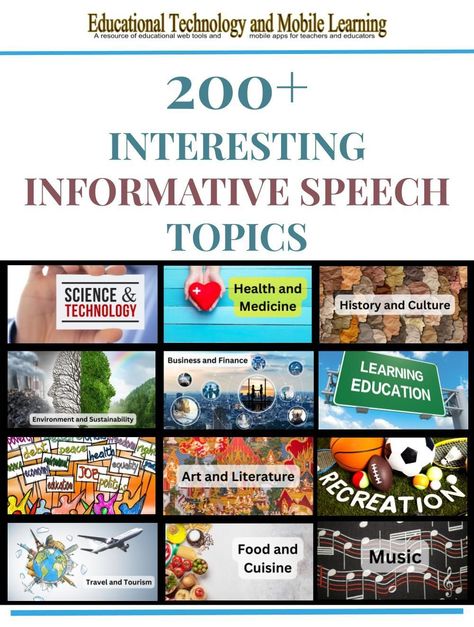 If you need informative speech topics for your student research & presentations, check out this extensive list of topics arranged into nine categories. Presentation Topics Ideas Student, Topic For Presentation, Speech Topics Ideas, Ppt Topics, Interesting Speech Topics, Interesting Topics For Presentation, Informative Speech Topics, Informative Speech, Speech Topics