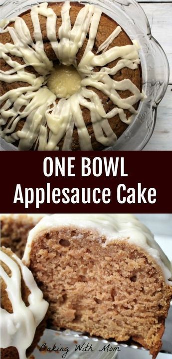 One Bowl Applesauce Cake flavored with apple and cinnamon topped with a lemon frosting. Delicious and easy to make dessert recipe. Recipe Using Applesauce, Flavored Frosting, Applesauce Recipes, Applesauce Cake Recipe, Raisin Cake, Moist Cake Recipe, Apples And Cinnamon, Apple And Cinnamon, Lemon Frosting