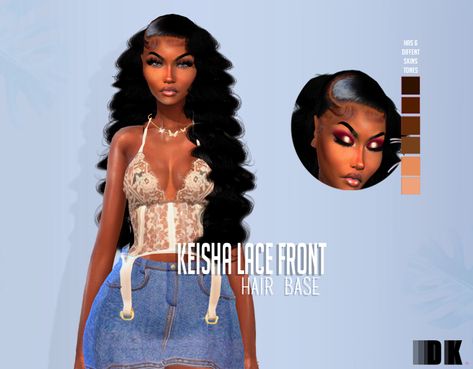 Keisha Lace Front | Dark Pink on Patreon Sims 4 Mac, Hair Base, Sims 4 Tattoos, Sims 4 Cc Eyes, Sims 4 Black Hair, The Sims 4 Skin, Play Sims 4, Lace Fronts, Sims 4 Mm Cc