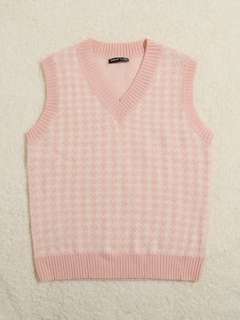 Pink Vest Outfit, Pink Cardigan Outfit, Prep Outfits, Pink Sweater Vest, Pattern Sweater Vest, Cropped Sweater Vest, Vest Outfits For Women, Sweater Vest Outfit, Aesthetic Sweaters