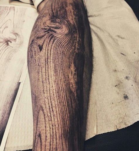 woodgrain Wood Grain Tattoo, Grain Tattoo, Marionette Tattoo, Wood Tattoo, Best Leg Tattoos, Tattoo Diy, David Allen, Om Tattoo, Muster Tattoos