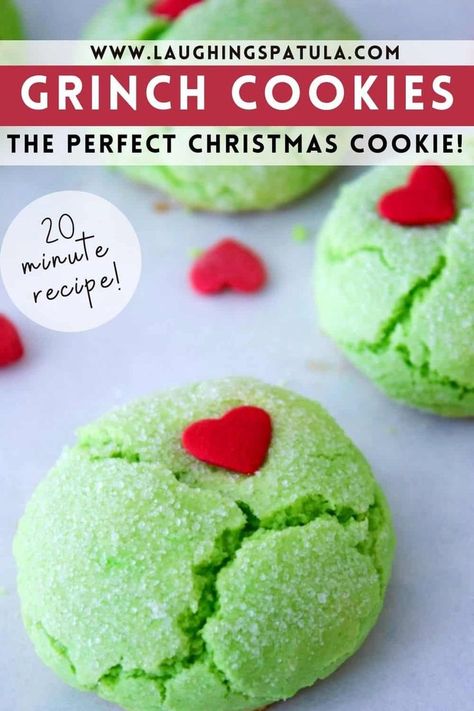 Cookies 2023, Christmas Cookies Kids, Holiday Entertaining Food, Grinch Cookies, Pinterest Christmas, Easy Foods, Cookies From Scratch, Blossom Cookies, Amazing Desserts