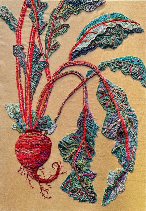 Abstract Embroidery, Textile Art Embroidery, Hand Embroidery Projects, Textile Fiber Art, Vintage Sari, Textile Crafts, Creative Embroidery, Applique Embroidery, Sewing Art