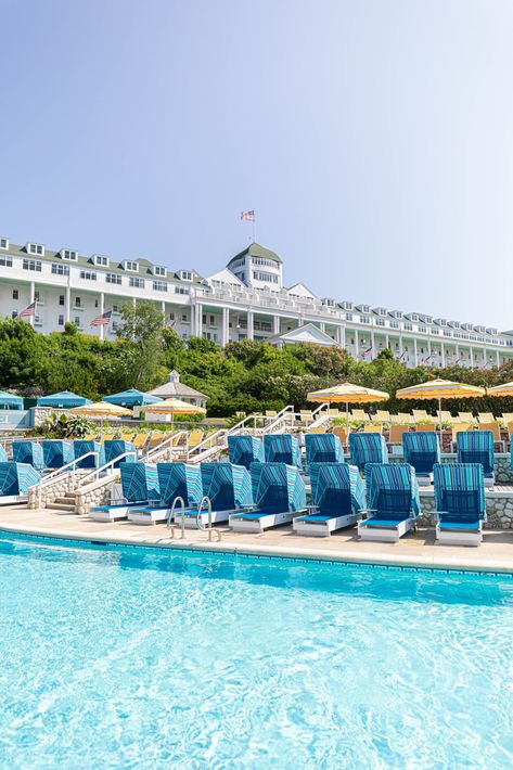 Swimming and summer go hand in hand. When I visited Grand Hotel on Mackinac Island, Michigan, recently, I spent a glorious afternoon (read: three) swimming and lounging by Grand Hotel’s new pool deck. It had some of the most magnificent views, not to mention how aesthetically pleasing all of the blues and yellows were. This... Read the Post The post Grand Hotel’s New Pool Deck on Mackinac Island, MI appeared first on Annie Fairfax. Disneyland Guide, Grand Hotel Mackinac Island, Mackinac Island Michigan, Summer Wishlist, Disney California Adventure Park, Mackinac Bridge, California Adventure Park, Disneyland Park, Beautiful Pools