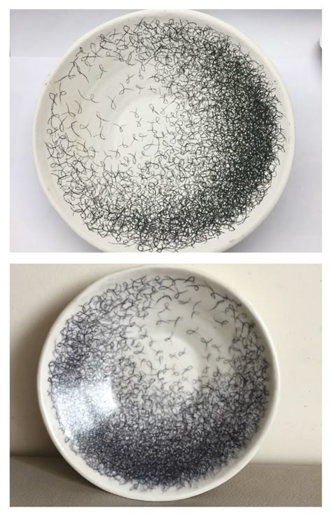 Underglaze Pencil Drawing, Underglaze Pencil Pottery, Underglaze Pottery, Underglaze Ideas, Sgraffito Bowl, Underglaze Designs, Velvet Underglaze, Underglaze Pencil, Ceramic Plates Designs