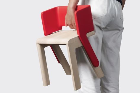 Flip-Flap Children’s Chair magically transforms into a step stool - Yanko Design Mobile Furniture, S Chair, Sand Collection, How To Declutter, Futuristic Furniture, Shelving Systems, Yanko Design, Side Table Wood, Wooden Chair