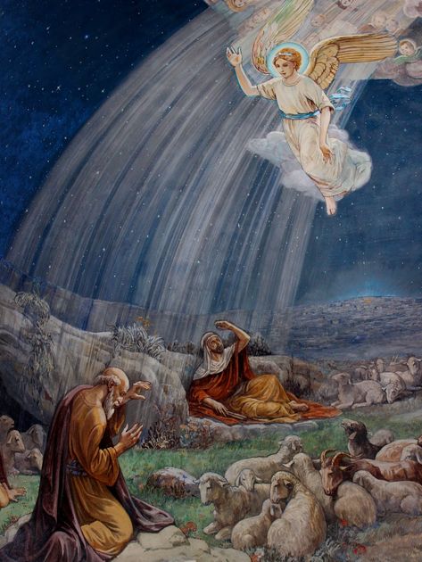 Shepherds In The Field Bethlehem, Religous Imagery, Christmas Shepherds, The Story Of Ruth, Jesus Was Born, Inclined Plane, Bible Artwork, Traditional Catholicism, Christmas Church