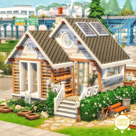 Sims 4 32 Tile Home, Sims Tiny Home Floor Plan, Evergreen Harbor House, Sims 4 Evergreen Harbor Apartment, Sims Micro Home, Sims 4 Evergreen Harbor House, Eco Lifestyle Sims 4 House, Micro Home Sims 4, Evergreen Harbor Sims 4