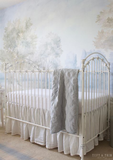 Whimsical Nursery Theme, Nursery Chinoiserie, Winnie Nursery, Susan Harter, Prince Design, Nature Themed Nursery, Shared Nursery, Cottage Nursery, Girly Nursery