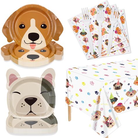 PRICES MAY VARY. What Will You Get: Our puppy party decorations included 40 x dog plate sets(20 x dinner plates, 9"/23cm; 20 dessert plates, 7"/30cm), 20 x napkins(12.9"/33cm), 1 x puppy theme tablecloth (51x86"/130x220cm), 20 x black forks. Exquisite Puppy Paw Style Design: These dog party decorations feature a variety of different categories of puppy patterns, the vibrant and bright colors add a touch of joy and liveliness to any occasion, making it a memorable and entertaining experience for Puppy Dog Themed Birthday Party, Puppy Party Decorations, Puppy Party Theme, Dog Themed Birthday, Dog Party Decorations, Dog Themed Birthday Party, Dog Themed Parties, Puppy Birthday Parties, Plastic Forks