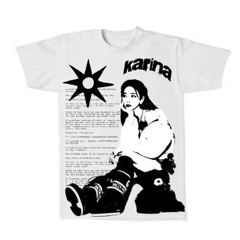 !! THIS DESIGN GOING TO BE SALE SOON ON OUR ETSY !! #karina #aespa #cybery2k #y2k #designs #graphicdesign #tshirt #kpopmerch #kpop Grafic Tee Design, Y2k Shirts Design, Y2k Tshirt Design Ideas, 2000s Tshirt Design, Kpop Shirts Design, Kpop Tshirt Designs, Y2k Tshirt Designs, Streetwear Tshirt Design Ideas, Y2k Shirt Design