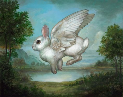 Fairycore Painting, Painting Fairycore, Networking Party, Fantasy Oil Painting, Fairy Animals, Annie Stegg, Art Rabbit, Aesthetic Fairy, Card Stock Paper