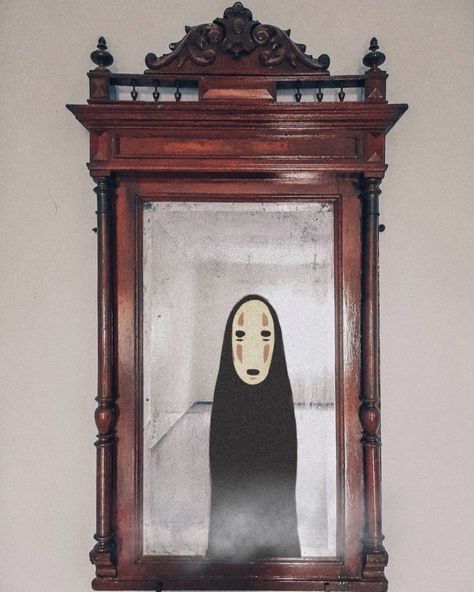 My grandparents' old mirror . Ghibli studio inspired edit. Studio Ghibli Mirror, Ghibli Studio, Old Mirror, Studio Ghibli, Art Inspo, Mirror, Home Decor, Art, Home Décor