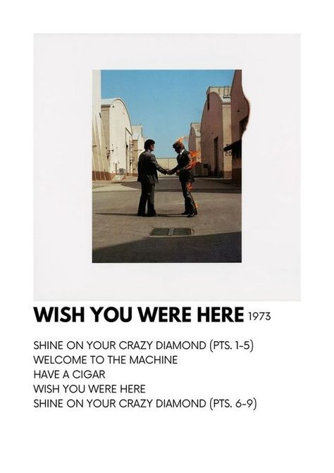 Wish You Were Here Poster, Album Wall, Pink Floyd Poster, Pink Floyd Wall, Shirt Prints, Wish You Were Here, Sticker Wall, Song Lyrics Wallpaper, Wish You Are Here