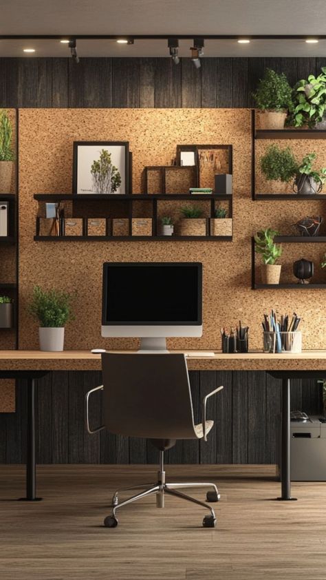 Cork is more than just for wine bottles—it's a versatile, renewable material that can be used in home decor! From cork wall coverings to coasters and bulletin boards, cork adds texture, warmth, and sustainability to any room. Learn how to incorporate this eco-friendly material into your home design for a natural, stylish touch. 🌱🪵 #CorkDecor #SustainableMaterials #EcoFriendlyHome #NaturalDecor Home Office Cork Wall, Cork Wall Ideas, Cork Board Decor, Interior Design Business Plan, Cork Decor, Cork Wall Panels, Diy Cork, Basement Room, Cork Projects