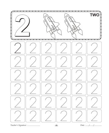 Number Writing 2 Sheet Number Trace, Trace Worksheet, Worksheets For Toddlers, Number Writing Practice, Number Writing, Coloring Worksheet, Preschool Coloring Pages, Alphabet Worksheets Preschool, Preschool Writing