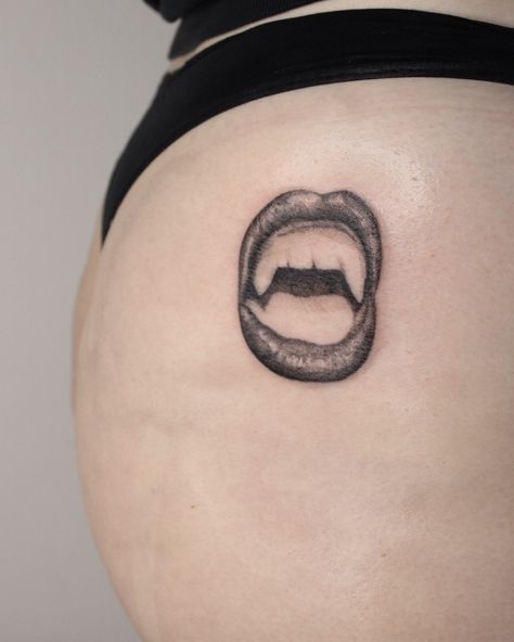 Fangs & Mouth Tattoo Open Mouth Tattoo, Fangs Tattoo, Mouth With Fangs, Mouth Tattoo, Falmouth Cornwall, Books Open, Falmouth, Open Mouth, By The Sea