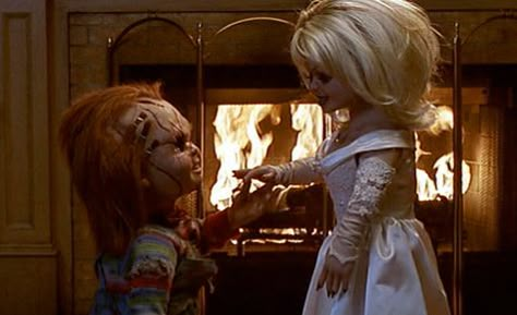 LOL, we are rubber! Tiff Chucky, Chucky Videos, Chucky And His Bride, Tiffany Bride Of Chucky, Tiffany Chucky, Tiffany Bride, Chucky And Tiffany, Chucky Movies, Chucky Horror Movie