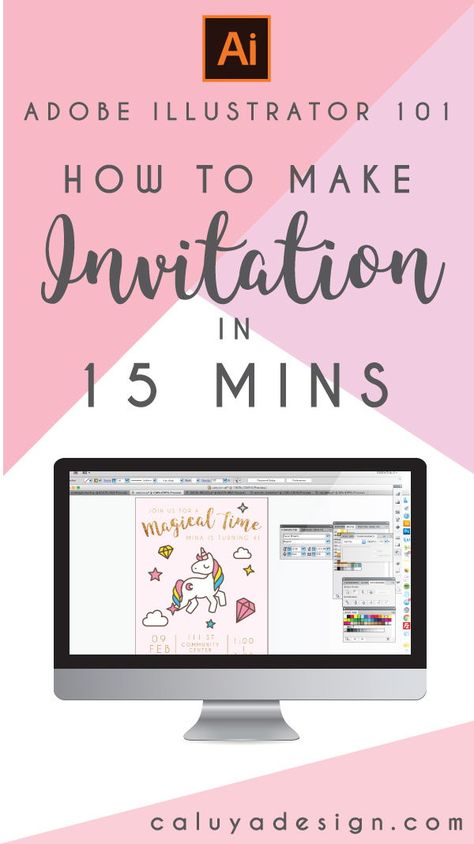 Adobe Illustrator 101- how to make invitation in 15 minutes with Adobe Illustrator and free vector art from freepik.com! This is a easy tutorial on how to use Adobe Illustrator, even if you have no experience with the program, you can easily make custom invitation by using Adobe Illustrator program. DIY invitation, DIY graphic design, Vide tutorial, illustrator tutorial, how to use adobe illustrator, how to make invitation, how to design invitation for party, DIY party supply, party invitation How To Make Digital Invitations, Adobe Illustrator Tips, Canva Design Ideas, Diy Graphic Design, Logos Color, How To Make Invitations, Logos Photography, Adobe Illustration, Illustrator Tips