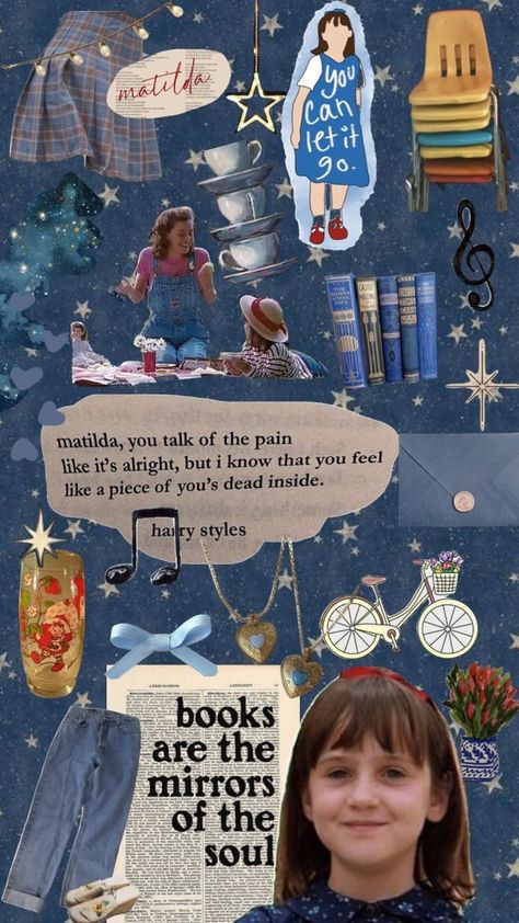 Matilda Aesthetic Wallpaper, Matilda The Musical Wallpaper, Matilda Background, Matilda Movie Aesthetic, Matilda Tattoo Movie, Matilda The Musical Aesthetic, Matilda Fanart, Matilda The Musical Movie, Matilda Wallpaper