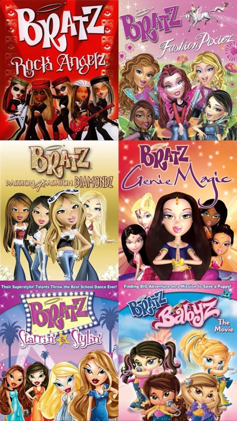 Bratz Movies List, Bratz Babyz Movie, Brats Movie, Bratz Movie Cartoon, Cartoons 2000s, Bratz Poster, Bratz Tv Show, Bratz The Movie, Chick Flick Movies