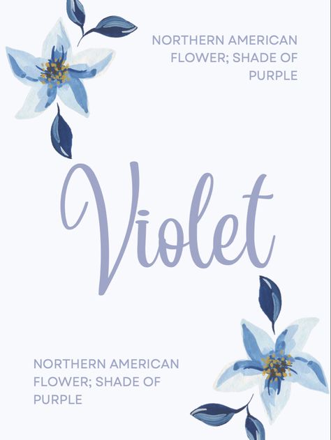 Pin by @kyleevking ✨ Violette Name Meaning, Violet Name Meaning, Violet Name, Sims Names, Name Idea, Female Character Names, Sims 4 Challenges, Female Names, Name Meaning