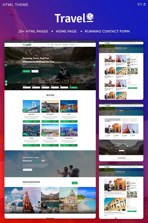 Travel Guide Website Design, Travel Agency Website, Travel Template, Travel Website Design, Agency Website Design, Good Advertisements, Travel Agencies, Holiday Snaps, Best City