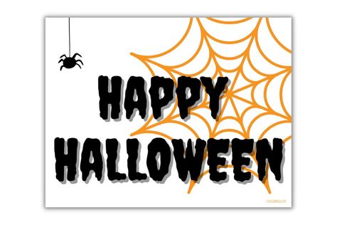 Snag these free Happy Halloween printables for cute front door decor on Halloween night. The printable signs are a great way to add a... Happy Halloween Sign Printables, Cute Front Door, Happy Halloween Printable, Happy Halloween Sign, Happy Halloween Signs, Halloween Cake Topper, Halloween Printables Free, Halloween Sign, Halloween Printable